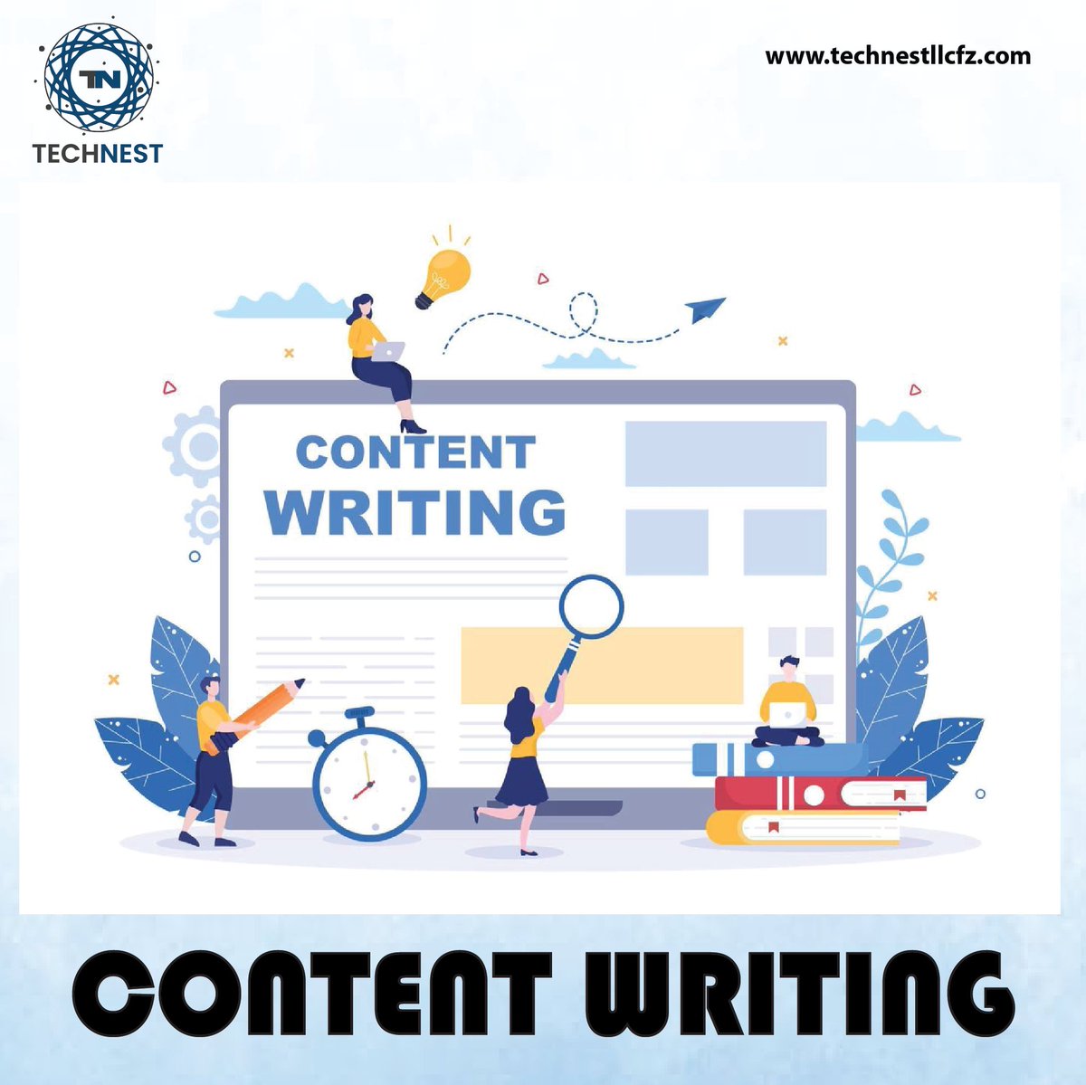 Engage your audience and drive results with compelling content. A team of skilled writers can help you create powerful blog posts, website copy, and social media content that captures.✍️📈
.
.
#technestllcfz #contentwriting #ContentMarketing #SEOContent #QualityWriting 📚✨