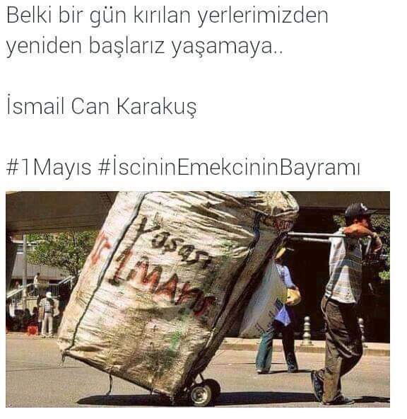 Memurların tatil yapıp, İŞÇİ 'lerin çalıştığı, 1 Mayıs İşçi bayramı kutlu olsun. ✌️ Yasaksız,Bayram gibi kutlanacak 1 Mayıslarda gelecek.. Çünkü Özgürlük daima kazanır.. #1MayısEmekveDayanışmaGünü #1MAYIS