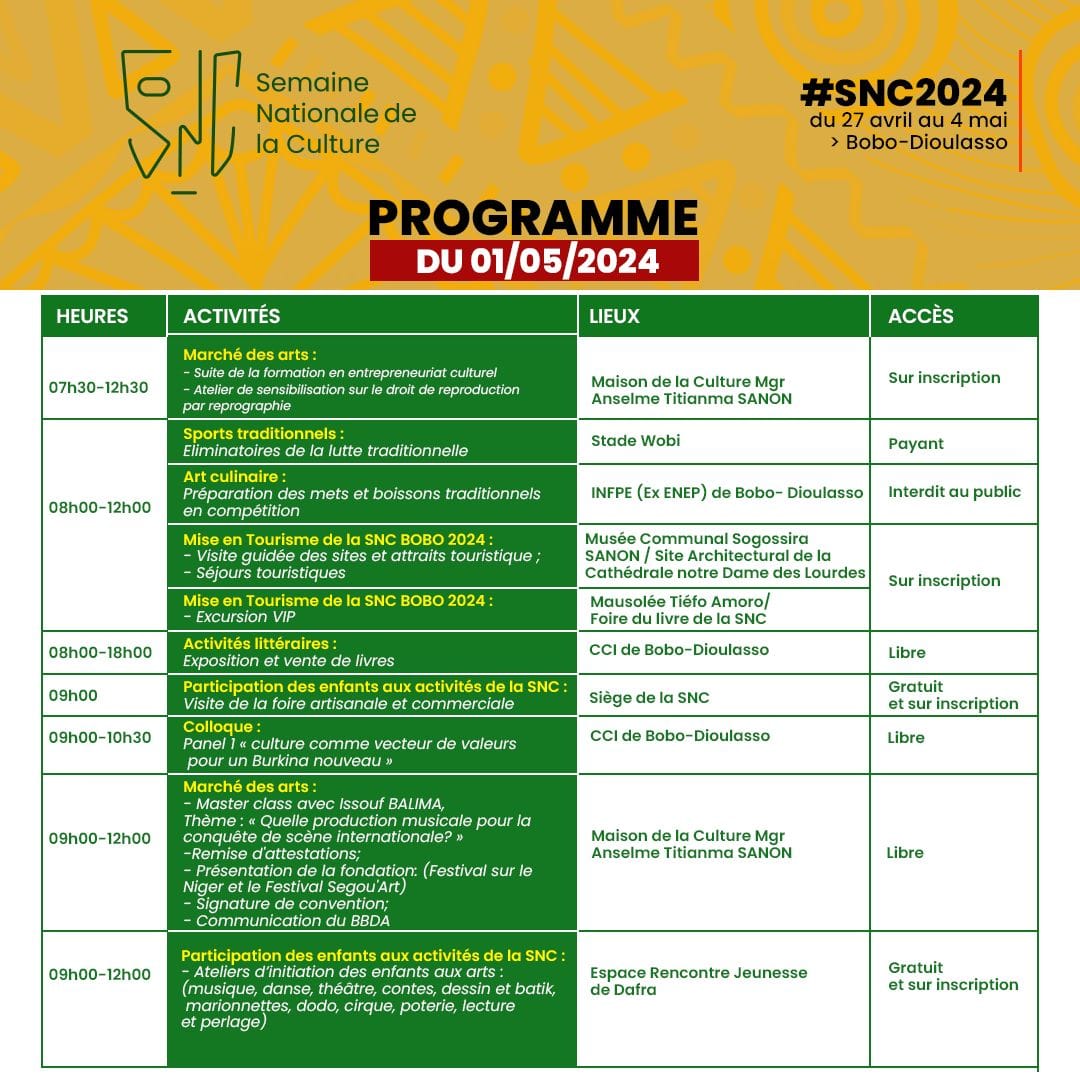 sncbobo's tweet photo. #SNCBobo2024 | Le programme du mercredi 1er mai https://t.co/rqGa6kTYI9