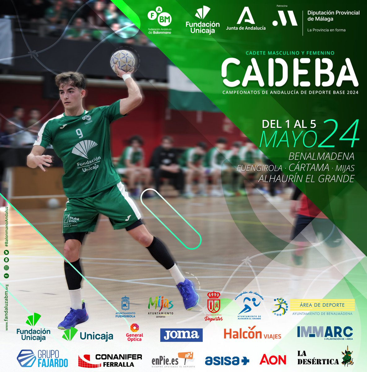 Comienzan los 5 días más esperados para nuestros/as cadetes de <a href="/FAndaluzaBM/">Federación Andaluza de Balonmano</a>!!! 

32 equipos de toda #Andalucía se encuentran en ruta hacia los municipios <a href="/Ayto_Cartama/">Ayuntamiento Cártama</a> <a href="/Aytofuengirola2/">Ayto. de Fuengirola</a> <a href="/BenalmadenaAyto/">Ayuntamiento de Benalmádena</a> <a href="/Ayto_Alhaurin/">Ayuntamiento de Alhaurín el Grande</a> y <a href="/AytoMijas/">Ayuntamiento de Mijas</a>  para el #CADEBA24

Muchas suerte a todos/as!