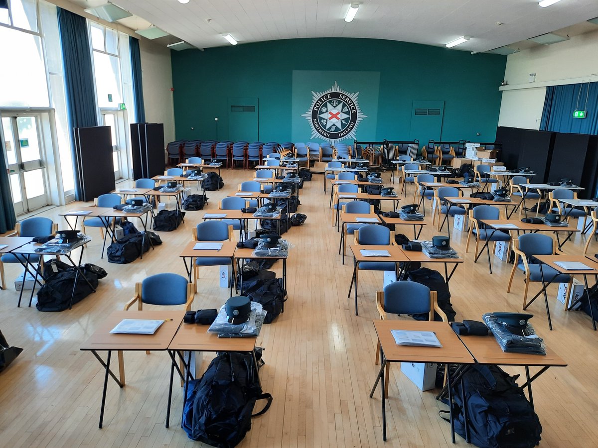 This week we welcomed 32 new Student Officers to the PSNI. It was great to see the hall set up for new kit to be issued. Good luck to the 'Purples' over the next 21 weeks.