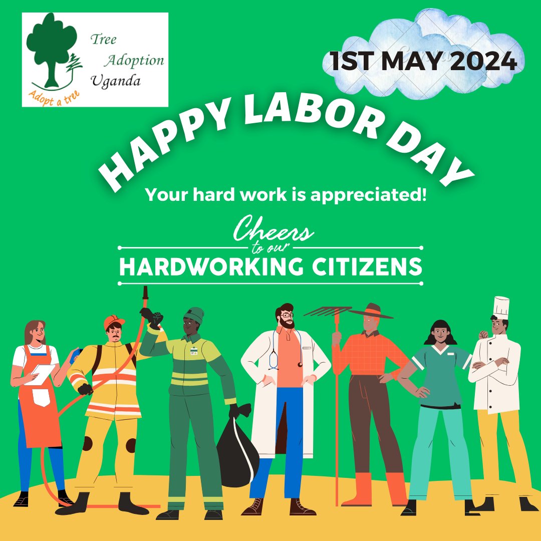 On this momentous day, @tree_adoptionug celebrates all its esteemed employees, all civil servants and the environmental stewards and activists that are driving the cause for a greener🌲🌲, cleaner and better Uganda. Thank you for making Uganda shine. #LaborDay2024
