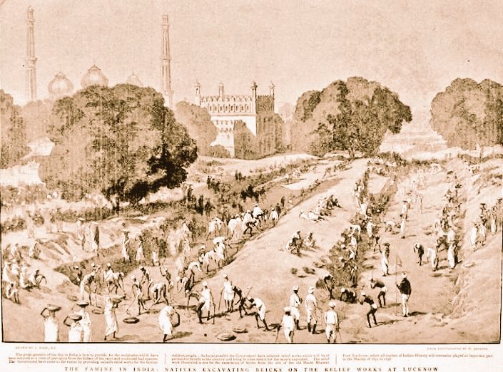 #MayDay #LabourDay ⚒️🛠️⛏️ The Construction of Bara Imambada, Lucknow-1780. It was Lucknow's 1st #MNREGA kind scheme launched by Asaf-ud-daula when the city faced famine for 10 yrs. Citizens were hired as laborers to build this palace.