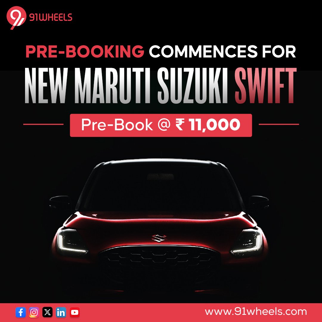 ✅ The upcoming Maruti Swift facelift has been launched globally and is now making its way into the Indian markets on May 9. ✅ Before its launch, the official bookings are now open at a token amount of ₹ 11,000. Interested customers can make the bookings through the official…