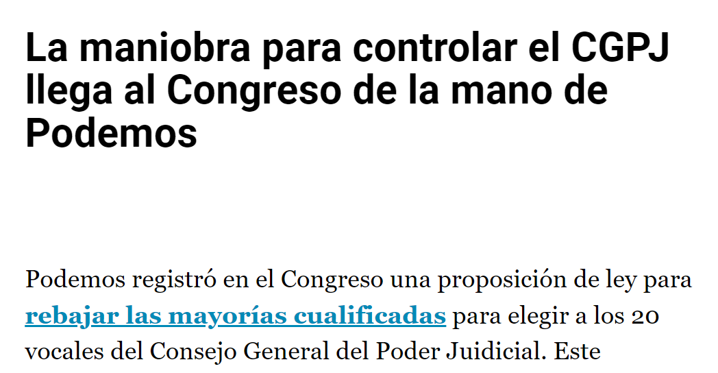 Dedicarse a la desinformación puerca es esto del ABC. Cinco años que el PP ha extendido su CONTROL del CGPJ por encima del mandato constitucional y salen con esta guarrada.