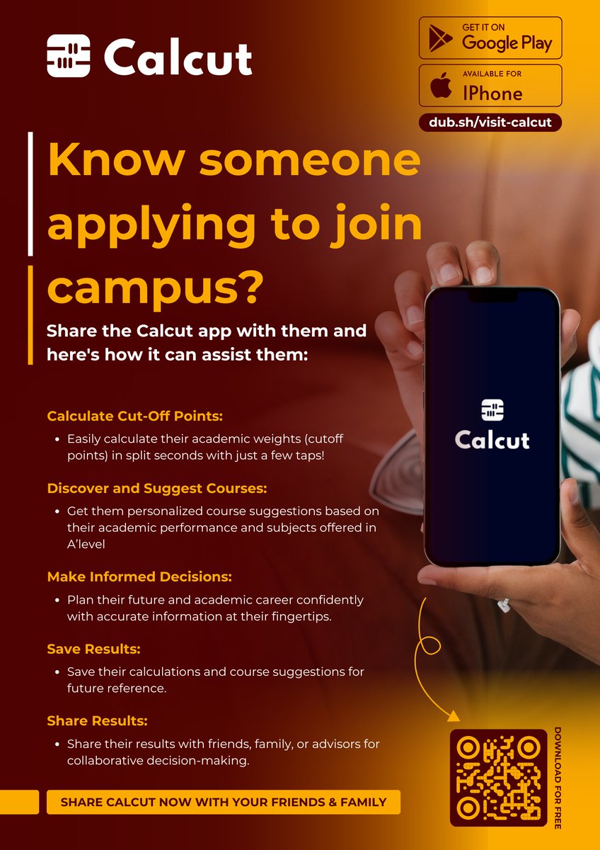 the_calcut's tweet photo. Anyone joining campus in Uganda today would definetly need @the_calcut to assist them through out the application process by Calculating their Academic Weights and Suggesting Courses for them.
Visit Calcut: https://t.co/HnOCrX8ODc
Kindly Repost: #Calcut #EducationCannotWait https://t.co/1o4c887e2A