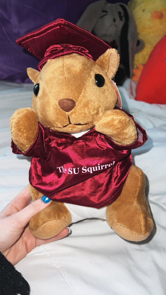 we had our last meeting of the year today and our members made our head editor (ME) cry with a customized graduation squirrel :’(