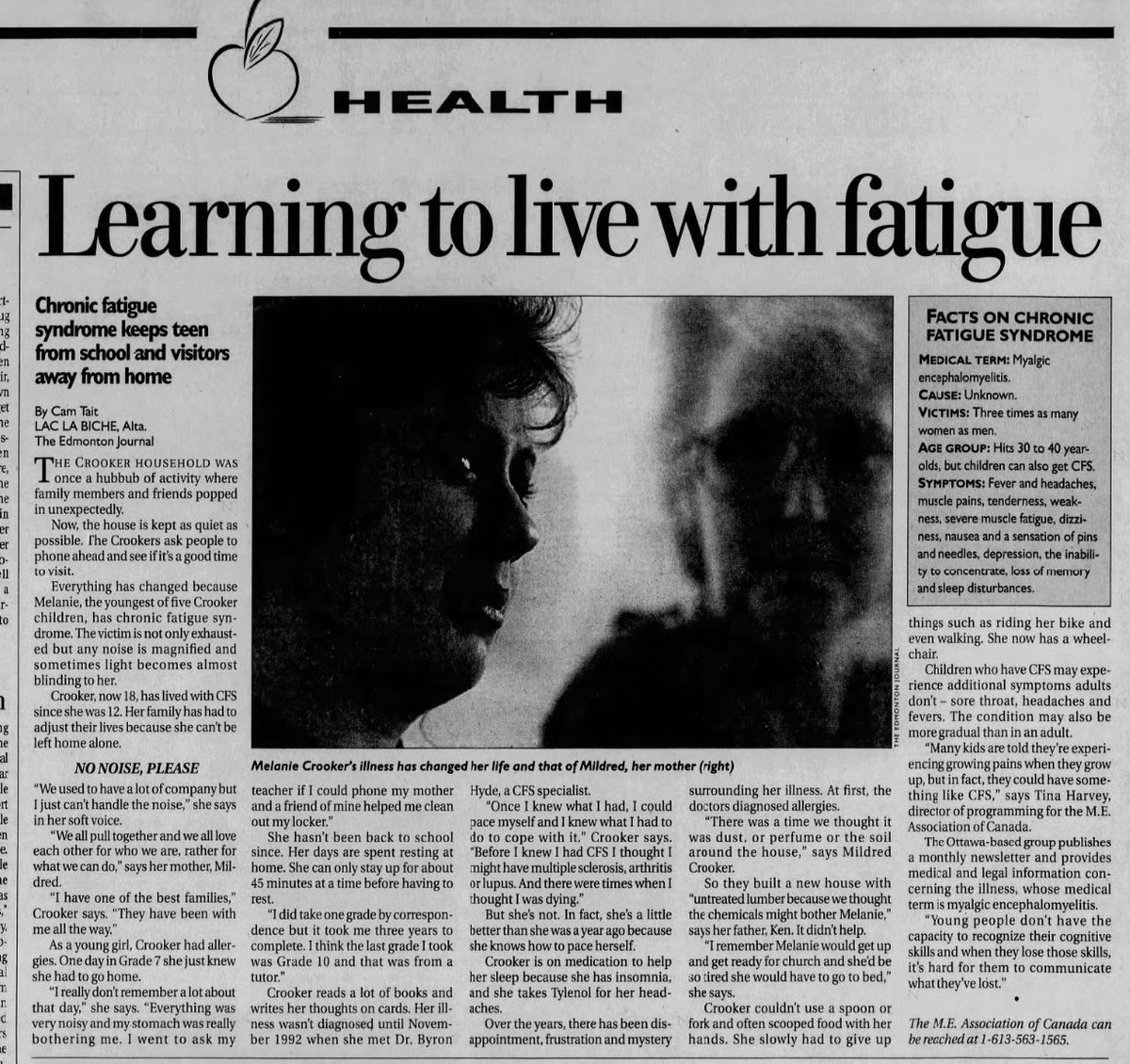 Twenty-nine years ago today. The Kingston Whig-Standard, Canada. 1st May 1995. #myalgicencephalomyelitis #mecfs #cfsme #cfs #chronicfatiguesyndrome