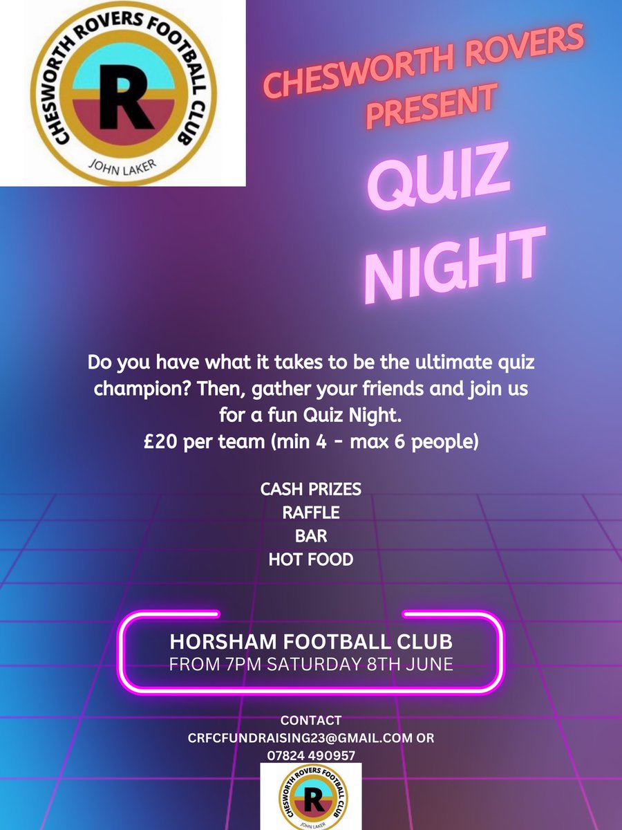 OUR POPULAR QUIZ NIGHT IS BACK, please get in touch to book your place early so you can take part in a great fun filled evening!