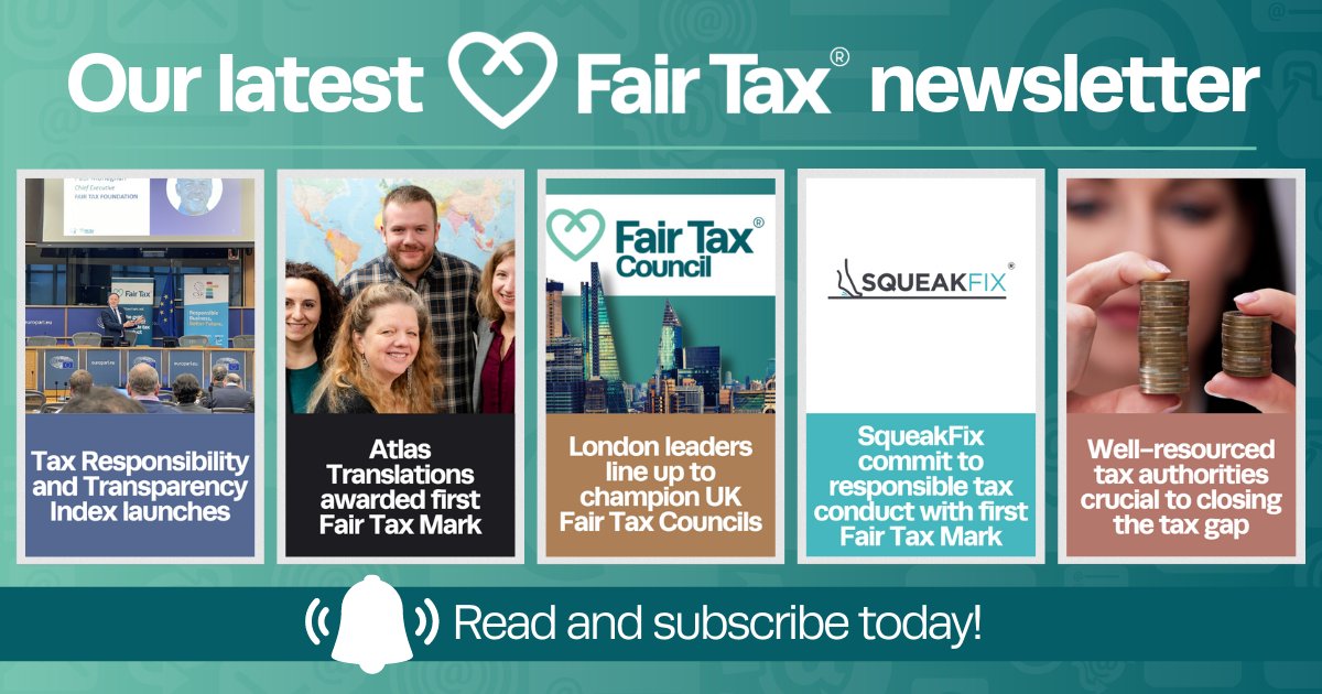 📰 April newsletter ⬇️ 🚀 Tax Responsibility & Transparency Index launch 🌐 Atlas Translations gains Fair Tax Mark 👏 London leaders champion Fair Tax Councils ✅ SqueakFix commit to responsible tax conduct 💷 HMRC could get boost to pursue tax avoiders bit.ly/3JFHvNC