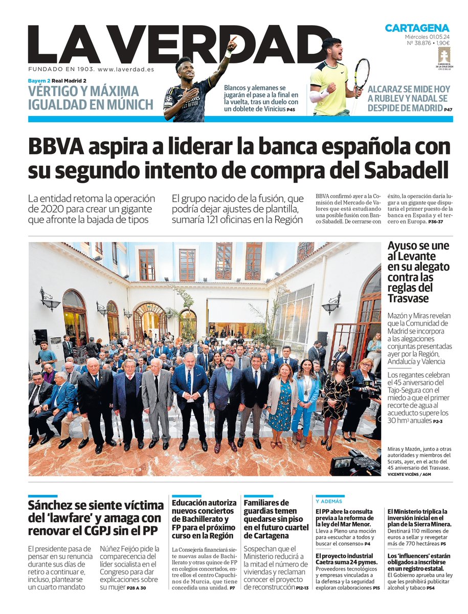 ¡Buenos días! 📰 Estas son las portadas de nuestras ediciones impresas de #Murcia y #Cartagena 
📲 Toda la información en laverdad.es