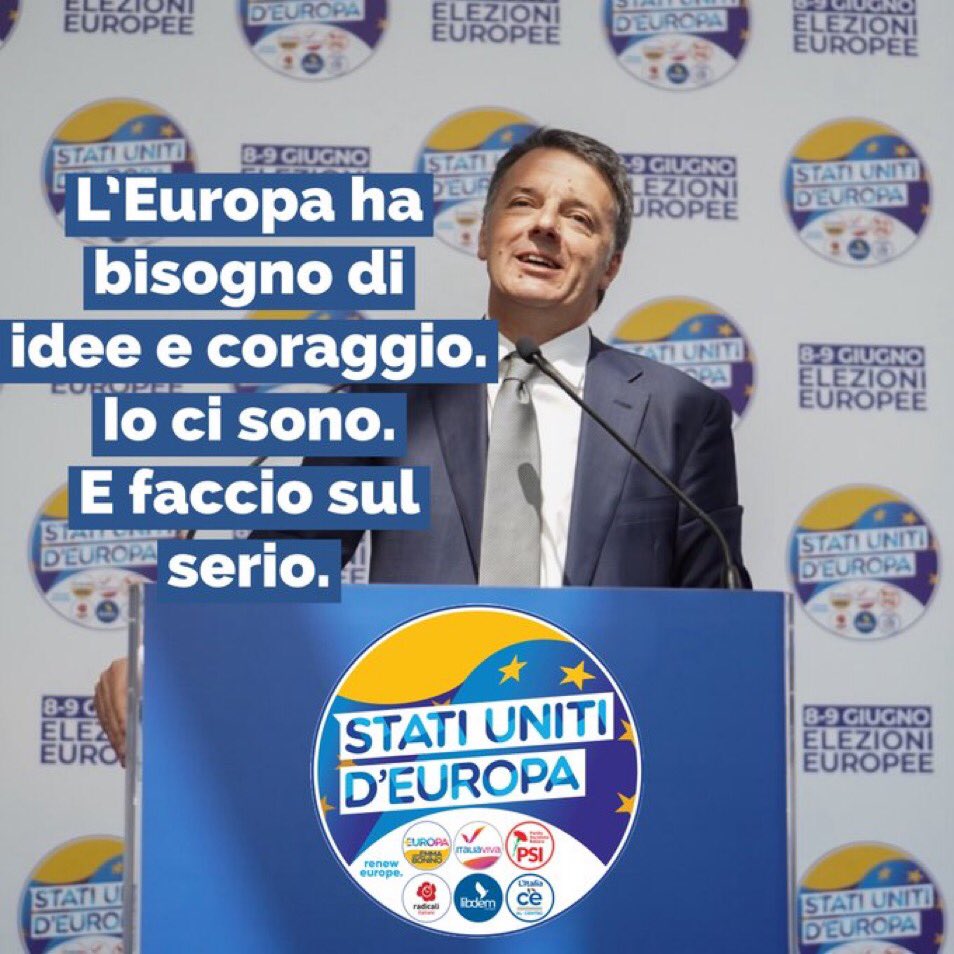 “Al passato grazie, al futuro sì!” Sei un gigante, @matteorenzi, come uomo e come politico. Felice di essere qui con te, tornassi indietro ti sceglierei mille e mille volte ancora!#StatiUnitidEuropa