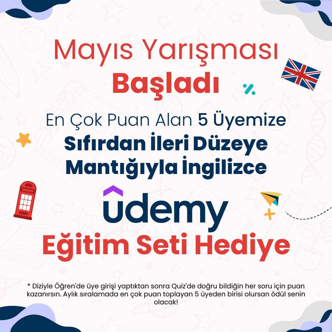 diziyleogren's tweet photo. Mayıs Yarışması Başladı!

Sen İngilizce Öğren Ödülün Bizden :)

👉https://t.co/alq1RaM0td

#1Mayıs #diziyleogren #english #learnenglish #improveenglish #quensgambit #boostenglish #ingilizceöneri #ingilizce #diziyleöğren #ingilizcebaşlangıç #ingilizceders #ingilizcekonuş https://t.co/xsnvIcZ7qe