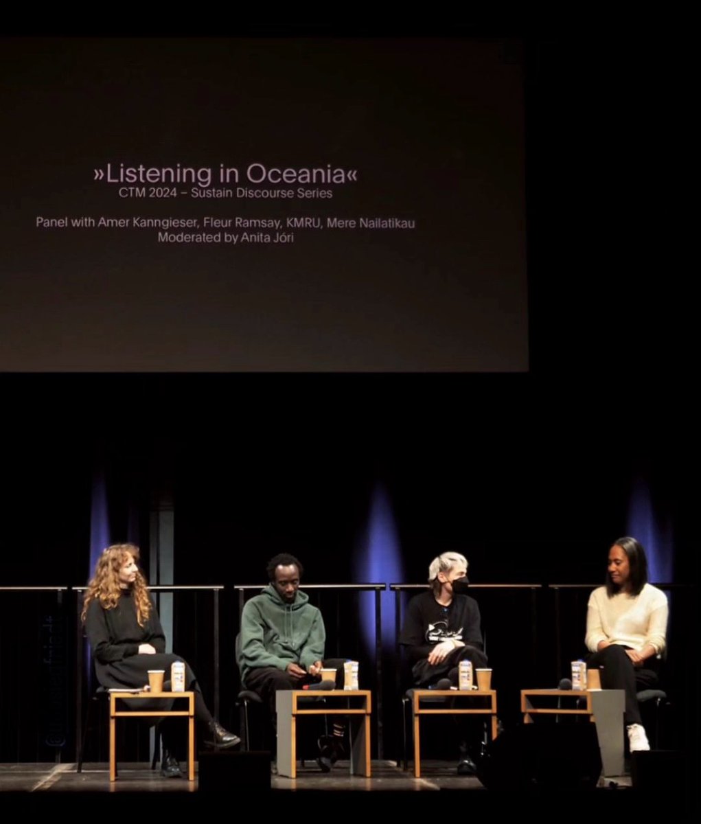 conversation @CTMFestival between myself, Fleur Ramsey @joseph_kamaru + @mnailatikau on Pacific relations and immersivity; the ethics of fieldrecording; the arts obsession with trauma; and artistic institutional anti-Blackness and anti-Indigeneity soundcloud.com/ctm-festival/c…