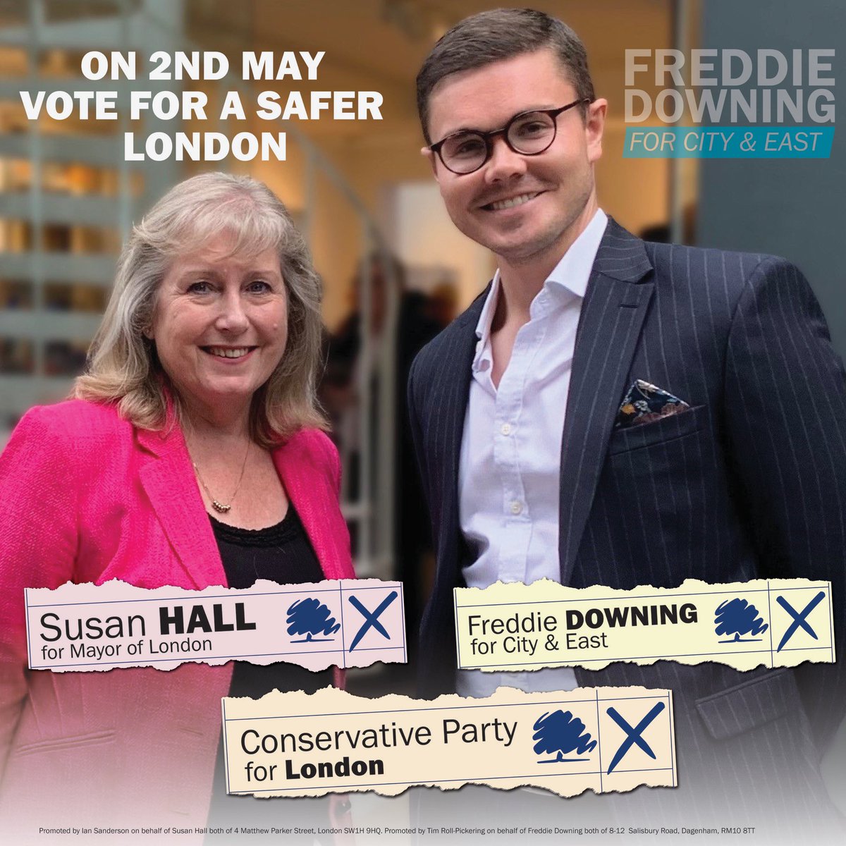 #LondonElections2024 One day to Polling Day. Early morning #GOTV for Susan Hall @Councillorsuzie and @FreddieDowning_ Vote for a plan which works for Londoners and, for London. Read it here susan.london/plan