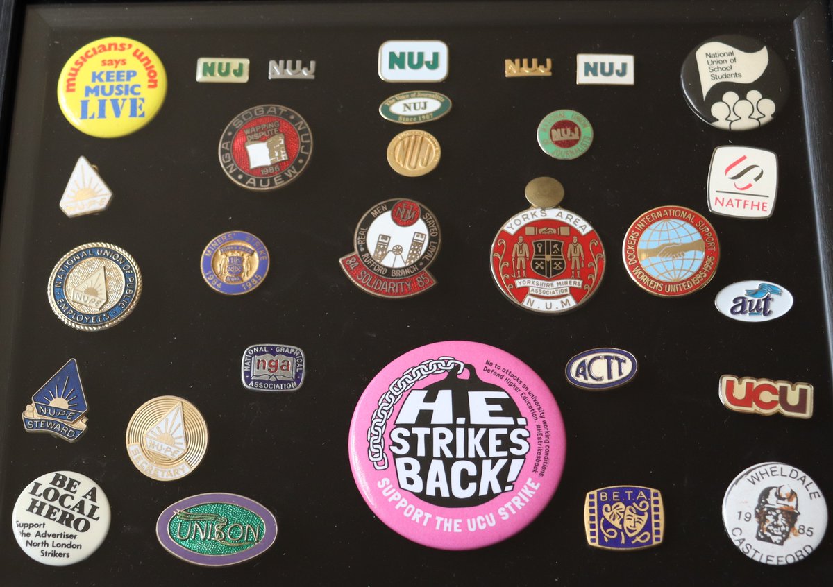 To celebrate #MayDay, here's a pic of a few trade union badges I've collected over the years - up the workers!