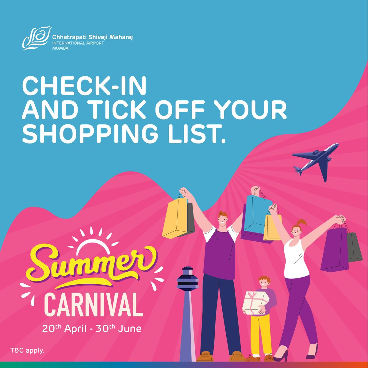 Fly into a world of exciting deals and discounts at our Summer Carnival. So, pack light and shop heavy! #MumbaiAirport #GatewayToGoodness #CSMIA #SummerCarnival #Offers #Explore #Airport
