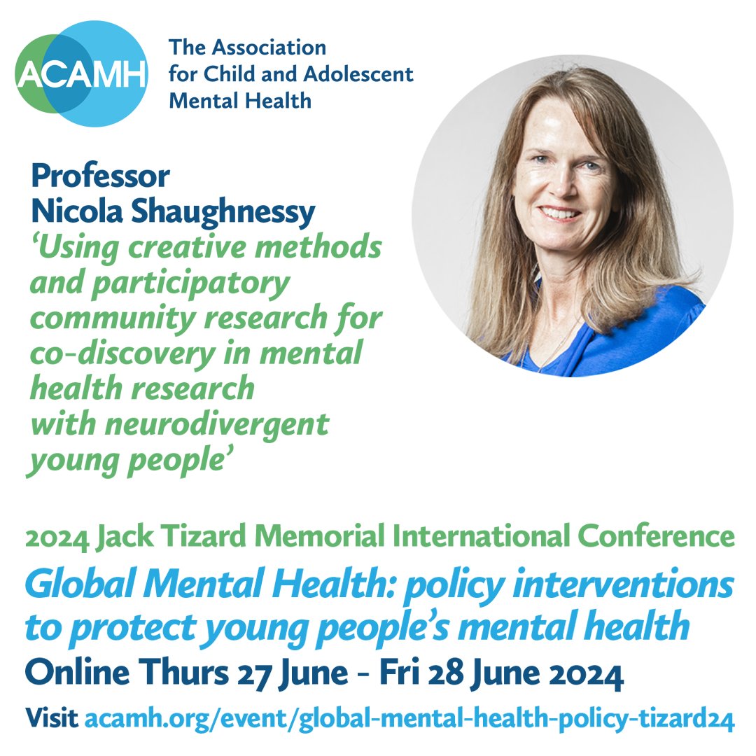 Increase your understanding of how creative & participatory community practices were used in research on adolescent #MentalHealth, #ACEs and #Autism at our fantastic conference on #GlobalMentalHealth. Book now to secure your place! bit.ly/4awYFIK