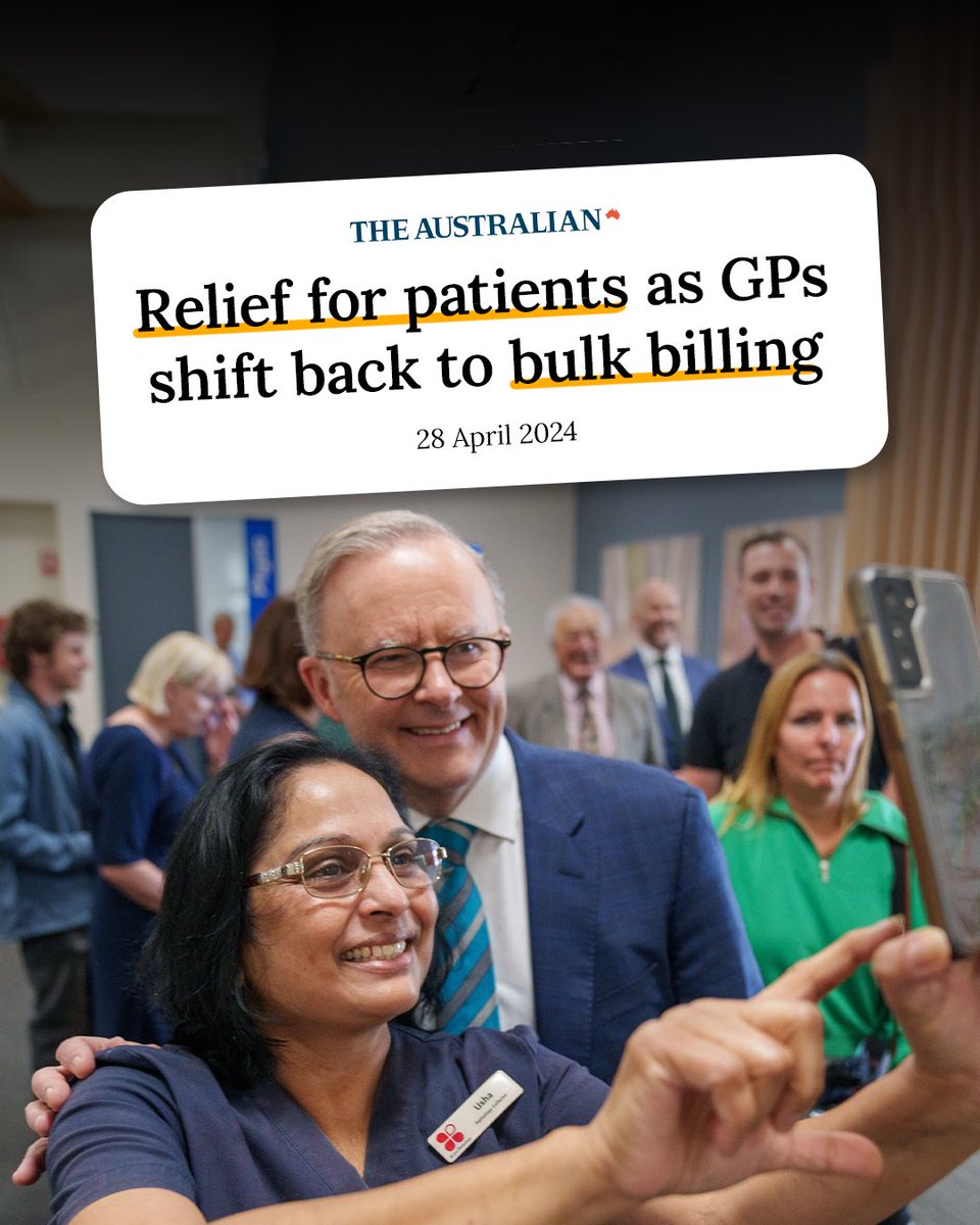 We're working every day to strengthen Medicare.

Last year we tripled the bulk billing incentive for GPs and we’re already seeing results.