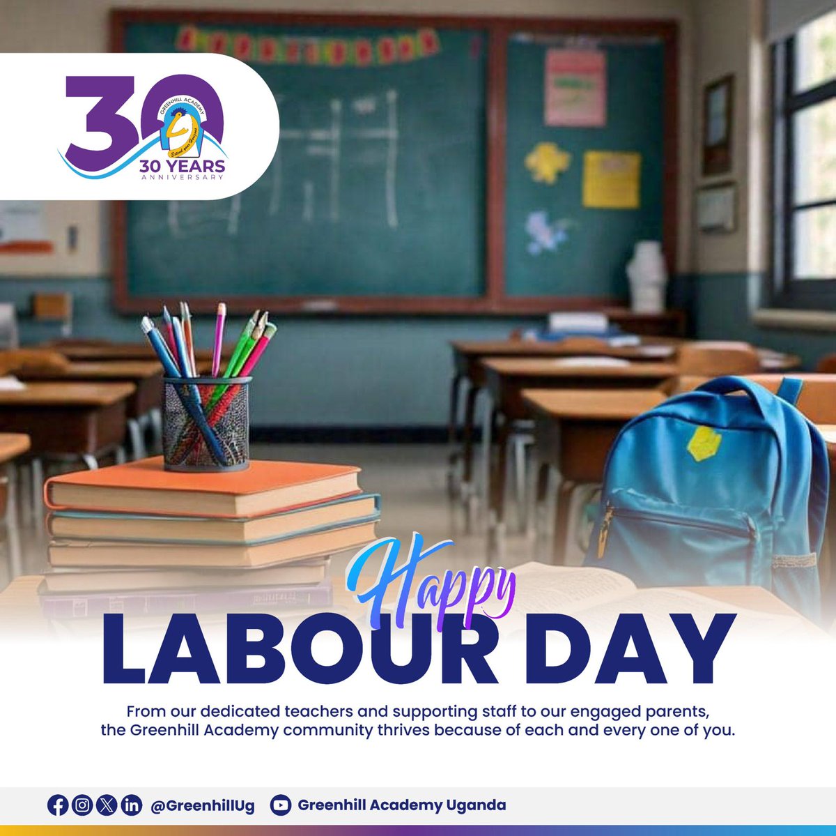 As we celebrate Labour Day, we at Greenhill Academy reflect on the past 30 years and all that we have accomplished together. We are grateful for our dedicated teachers and staff who have inspired and challenged our students, and for our engaged parents. 👩‍🏫👨‍🏫 #HappyLabourDay