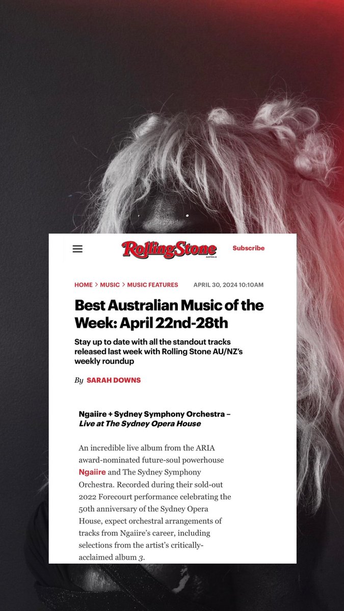 Thank you @rollingstoneaus 🙏🏾🥹