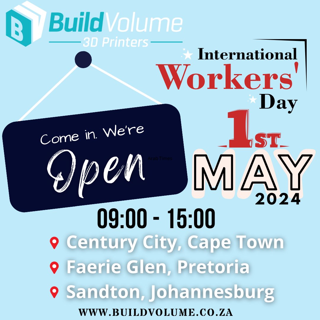 Hey there, valued BuildVolume shoppers! 🛍️

Guess what? It's Workers’ Day, May 1st, and we are ‘Open’ just for you! 

👷‍♂️ Don’t miss out on our exclusive deals that are too good to take a day off!

🌟 Come in, explore, and make your Workers’ Day work for you at BuildVolume! 🌟