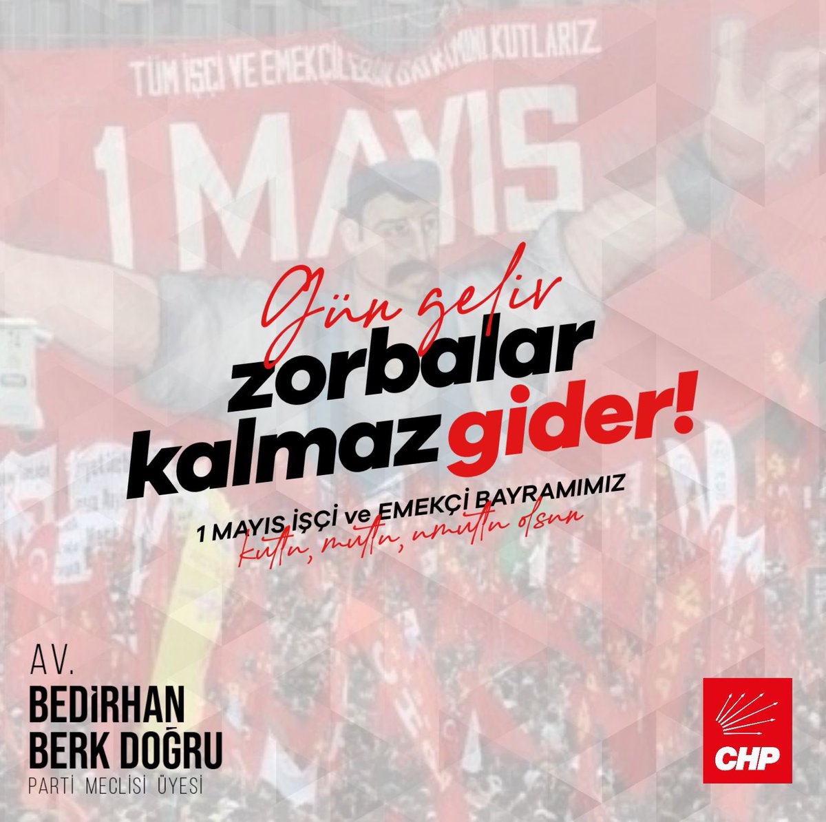 Baskıyla, güçle tesis edilen iktidarlar, eninde sonunda kaybetmeye mahkumdur! Gün gelir, zorbalar kalmaz gider! 1 Mayıs İşçi ve Emekçi Bayramımız kutlu olsun. #Taksim #1Mayıs