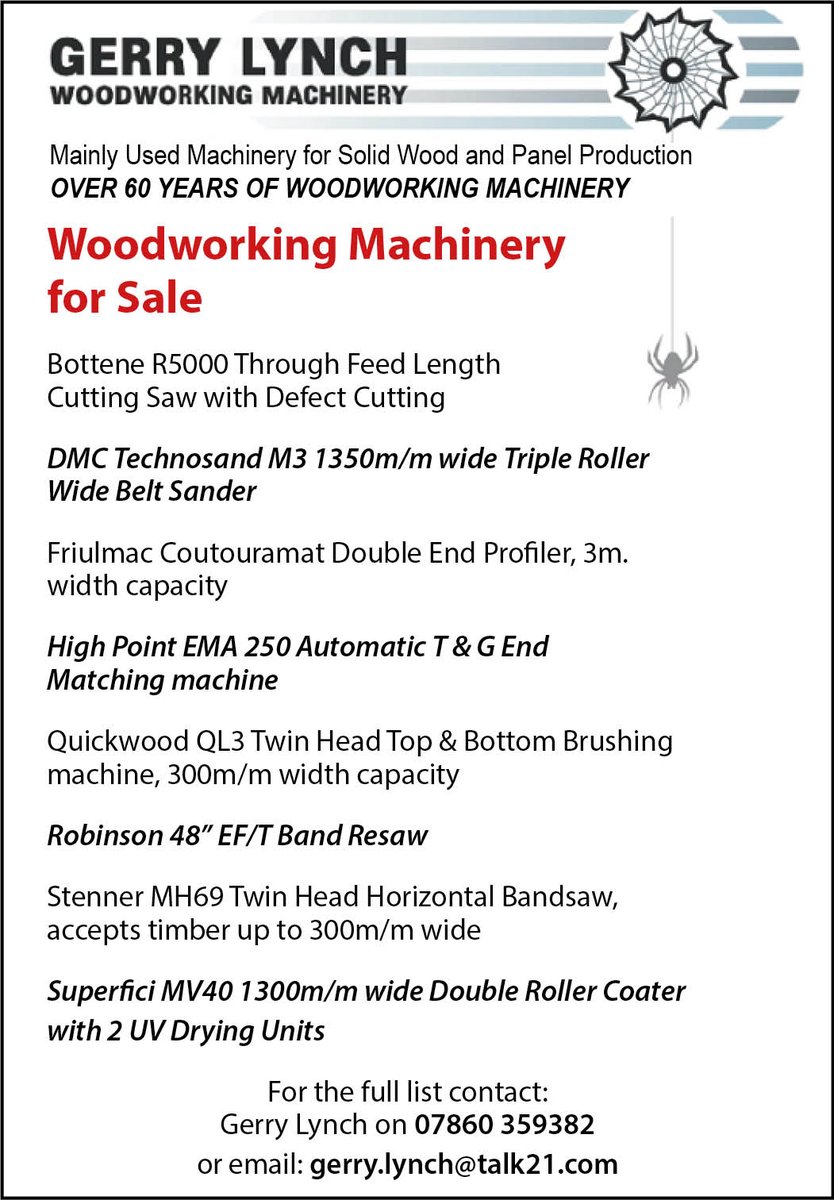 Featured on page 3 of our latest issue: woodworking machinery for sale from Gerry Lynch Woodworking Machinery. pawprintuk.co.uk/issues.htm
