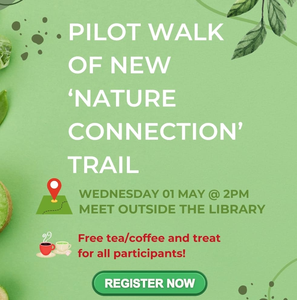 @maynoothuni @healthycampusmu team invites staff and students to take a few minutes to explore the campus to help create the Nature Connection Trail route.
All welcome
📅 Wednesday 1st May
🕐 2 pm
📍 Outside @library_MU
#SustainableMaynooth 
#MaynoothUniversity
@GreenCampusIE