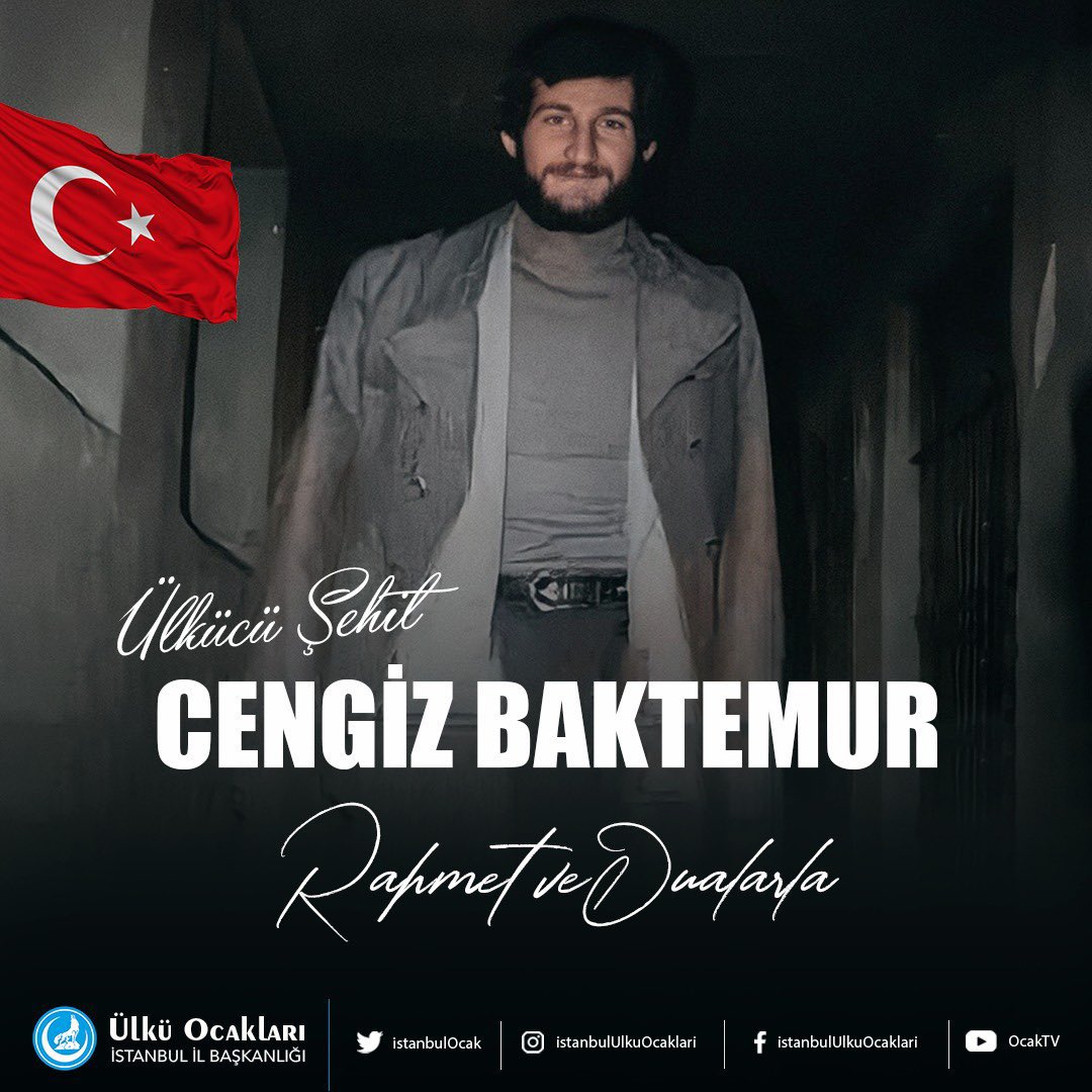 Darağacında şehadete yürüyen Ülkücü Şehidimiz #CengizBaktemur’u şehadetinin yıl dönümünde rahmet ve dualarla anıyoruz. Aziz ruhu şad olsun.