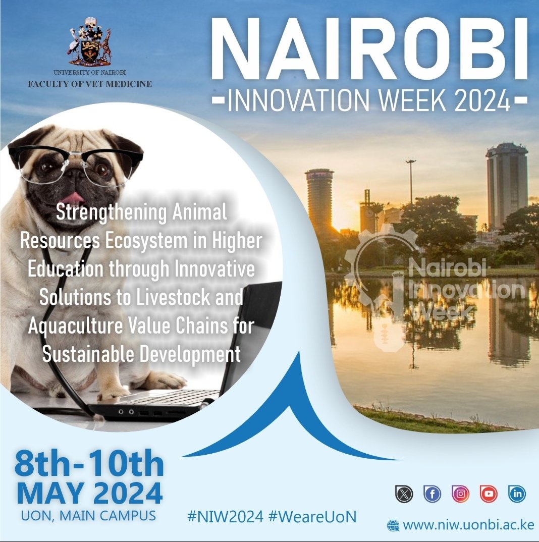 8 days to go! Mark your calenders from 8th - 10th May for the Nairobi Innovation Week. The event will be held at main campus and will bring together innovators and exhibitors from different sectors. Don't miss out!
#NIW2024 #WeareUoN