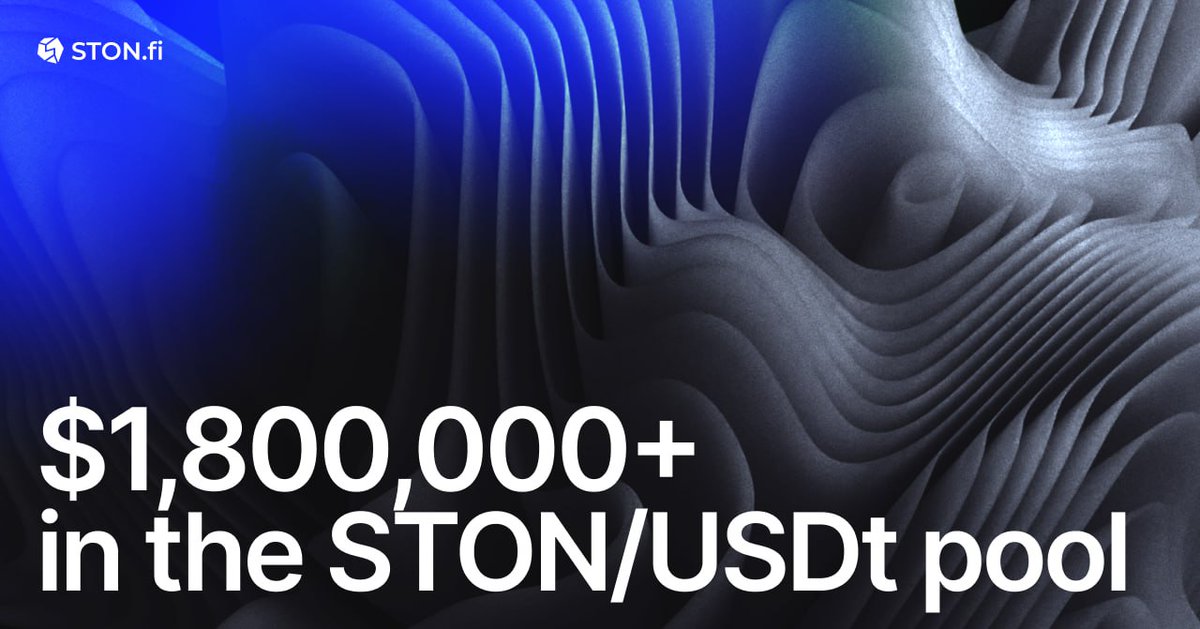 The STON /USDT pool on STON.fi boasts over $1.8M in liquidity!

 This deep pool can benefit traders with reduced slippage & smoother trades

Potential for larger trade executions #DeFi @STONfi #LiquidityPool