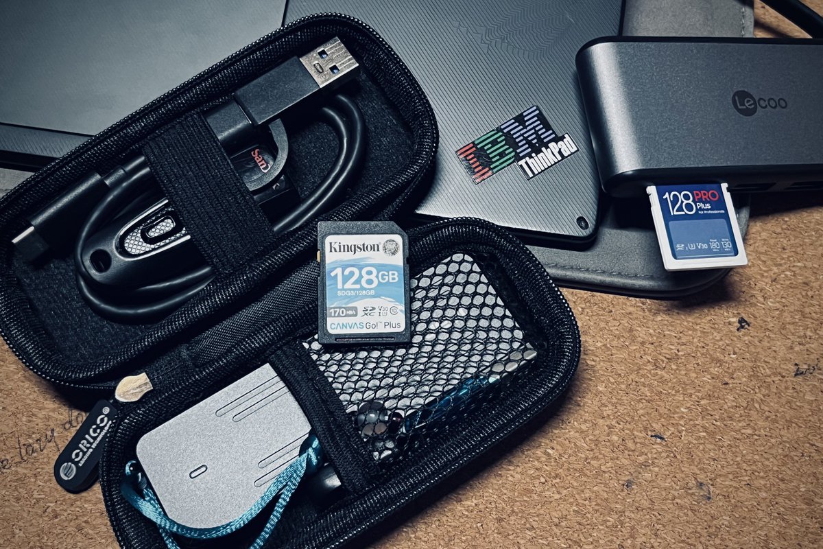 Tru EDC: 
SanDisk CZ48 32G
SanDisk CZ73 64G
JEYI USB-4 SSD Case + TiPlus 5000 1tb
and maybe some spare SD cards