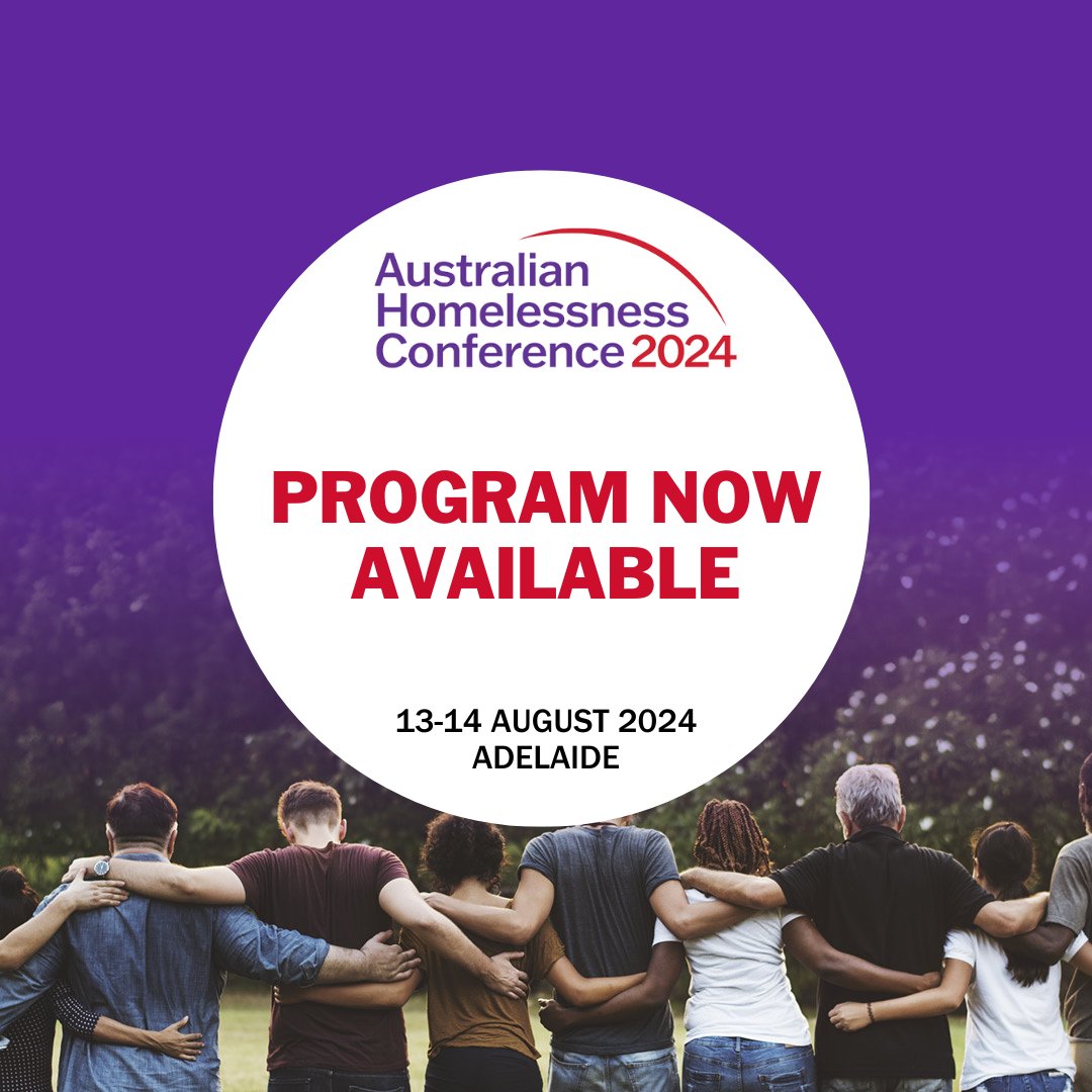 We are delighted to release the program for the Australian Homelessness Conference 2024. Take a look at the program here: bit.ly/49ZA923 Save up to 15% off registrations with our Early Bird rate, only available until Friday 17 May. #AustralianHomelessnessConference