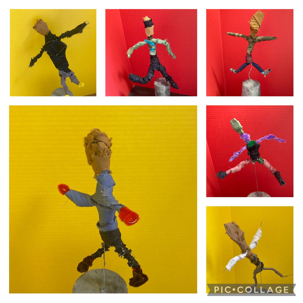 Year 4s completed plinth people project where they designed their own characters and plinths using rags and wire @NWATrust