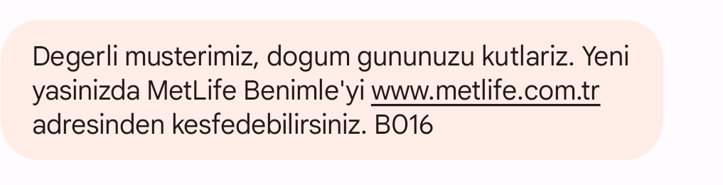 Olm benim MetLife üyeliğim yok ki