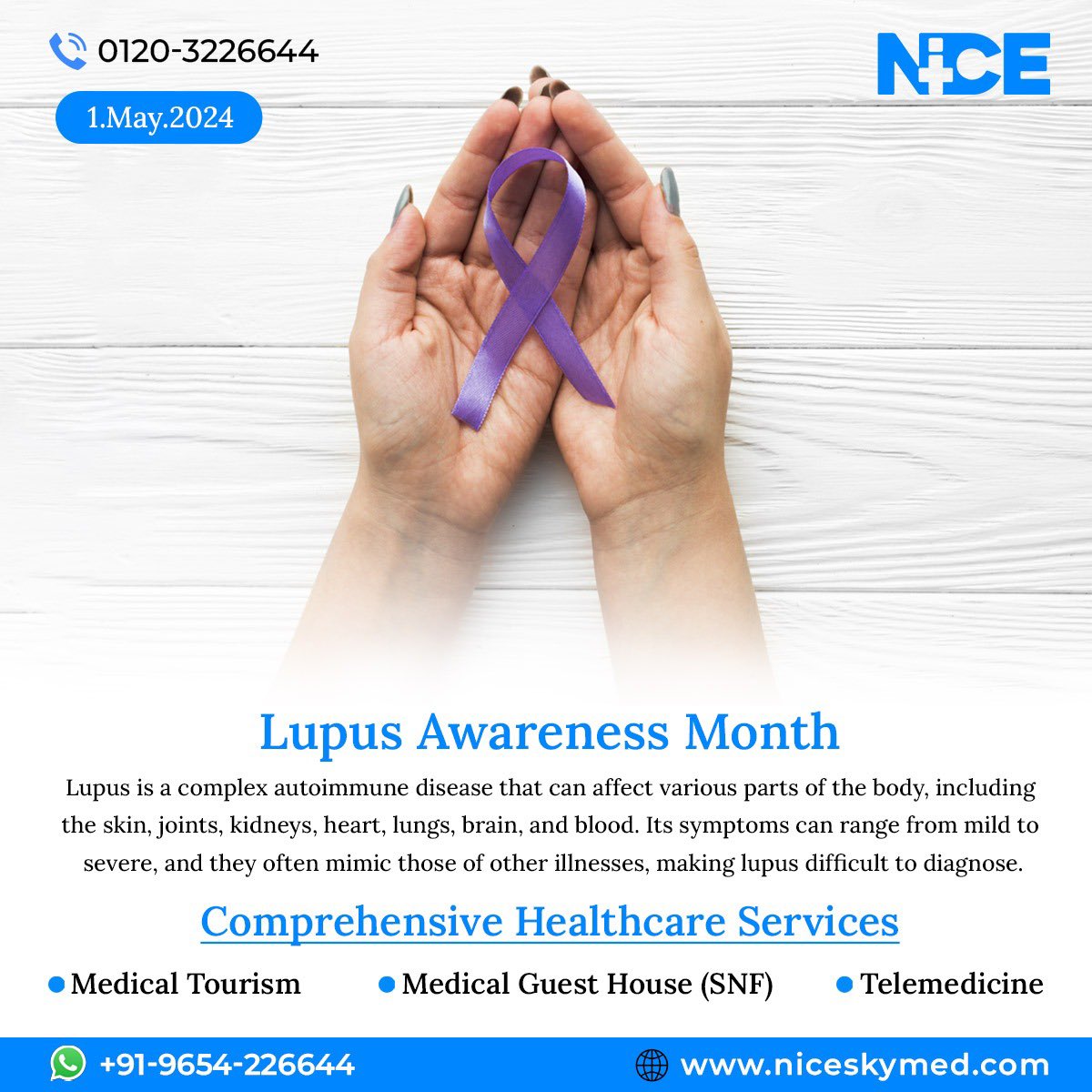 May is Lupus Awareness Month 💜 Let's spread knowledge, support, and hope for those living with lupus. Together, we can shine a light on this often misunderstood autoimmune disease. #LupusAwareness #Telemedicine #Telecare #TelehealthNow #TelehealthBenefits #GuestHouse  #MedGuest