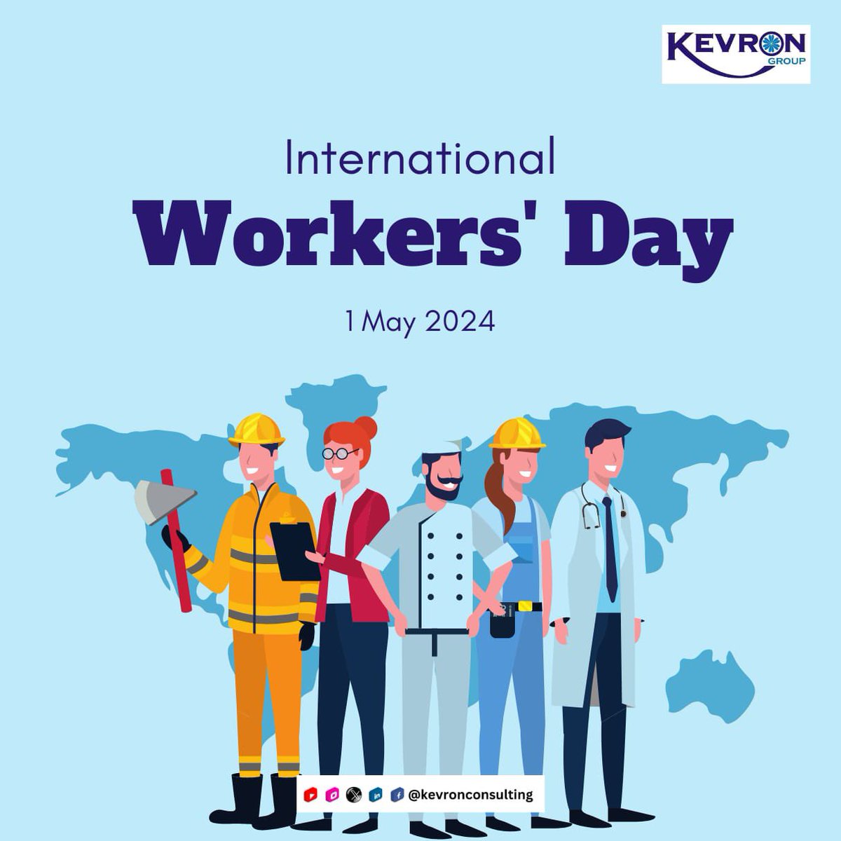 Happy Workers' Day from @GroupKevron 🎉 Let's celebrate the amazing contributions of workers everywhere, making the world a better place one day at a time! #KevronCelebrates #WorkersDay #LaborDay #Appreciation #ThankYouWorkers #WorkforceHeroes @FowodeShola