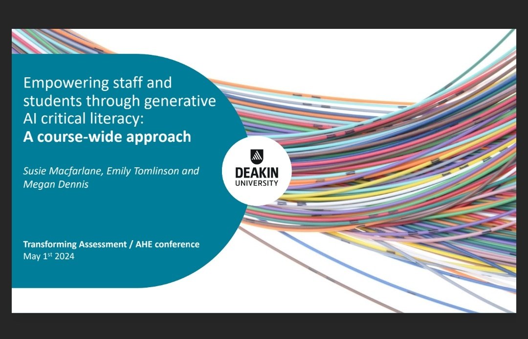 Great to see @susie_mac & Deakin colleagues presenting on their work for the @AheConference warmup hosted by @transformassess!