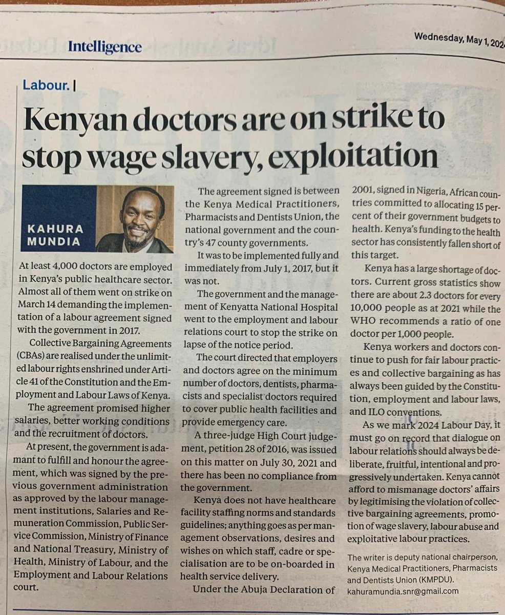 Stop wage Slavery!! Happy labor day to all Drs who know their worth and are standing on business.
#ImplementCBA2017
#DoctorsStrikeKE 
#DoctorsDeserveBetter
#LabourDay2024 
#LabourDay