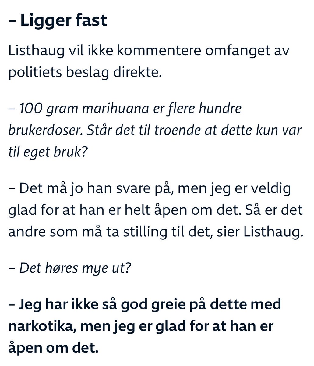 Sylvi «har ikke så god greie på dette med narkotika», men det stopper hun selvsagt ikke fra å mene fryktelig mye om det👍