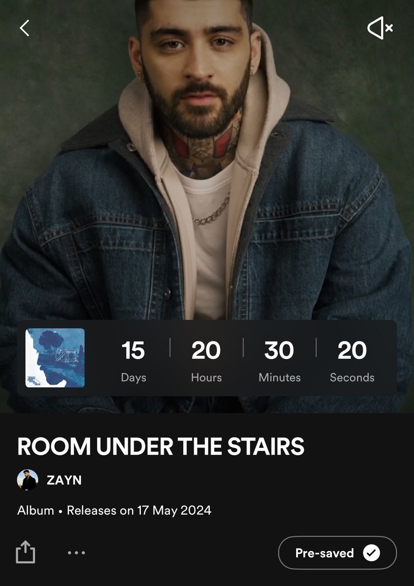 Officially 15 days to go for “Room Under The Stairs” by Zayn! Don’t forget to presave and preorder! How excited are you? ❤️‍🔥