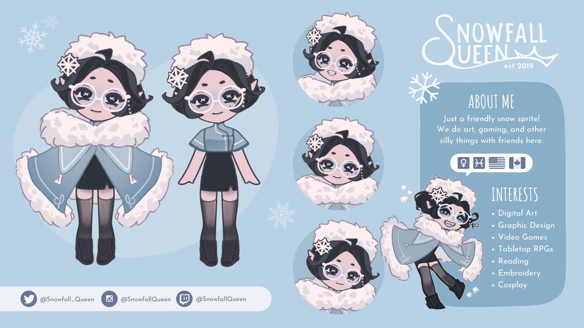 Hey there stranger—I'm Snow! 👋
Graphic designer by day, illustrator &amp; gamer by night... 

Thanks for stopping by! If you've got the time, check out my website—Link in bio! ❄️
#meettheartist #artmeme #art #commission #commissionsopen #vtube #vtuber #vtuberEN #VtuberDebut