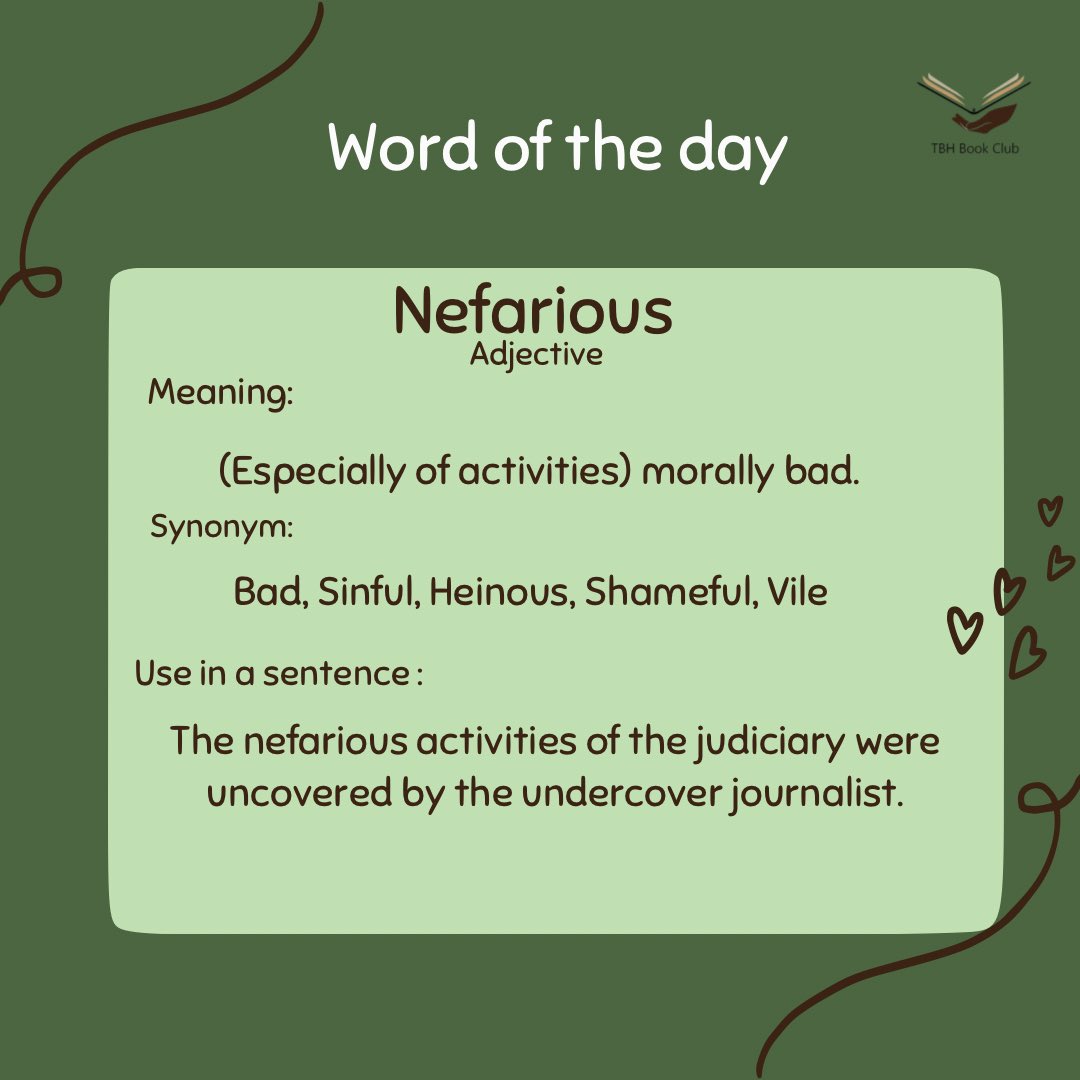 Word of the Day... Join the community of readers at TBH Book Club. We are raising visionary leaders for Africa through reading and mentoring.

#bookclub #readingclub #personalgrowth #personaldevelopment #booklovers #readingcommunity  #mindset #vocabulary #authors #tbhbookclubgh.