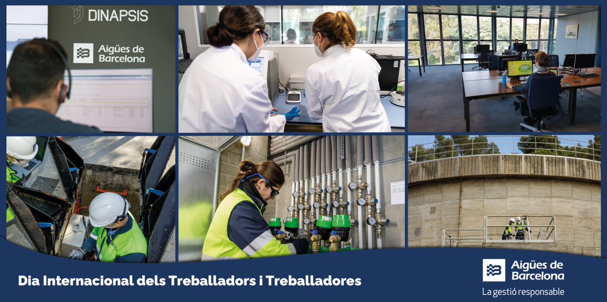 Compromís, talent i coneixement caracteritzen la feina dels nostres treballadors i treballadores. 24 hores al dia, 7 dies a la setmana i 365 dies a l'any impulsant un servei d'aigua de qualitat a l'àrea metropolitana de #Barcelona. Gràcies! 👏 #DiaDelTreball #1M