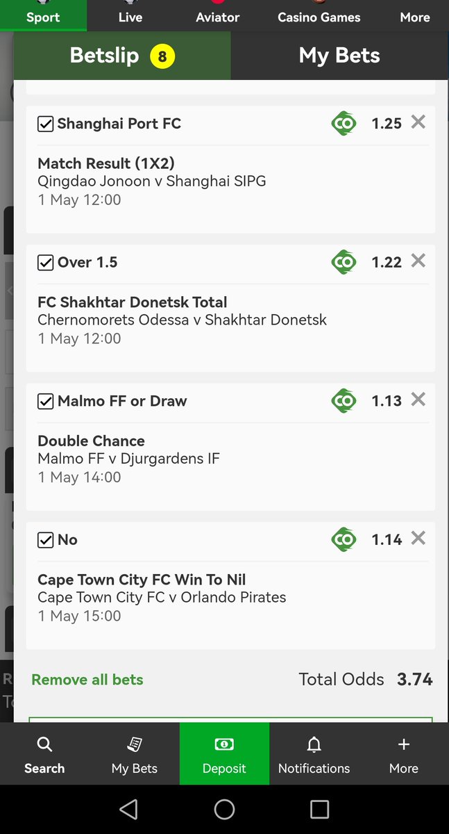 3.7 odds I just placed a bet with Betway. Tap here to copy my bet or search for this booking code in the Multi Bet betslip X714FAE66 betway.co.za/bookabet/X714F…