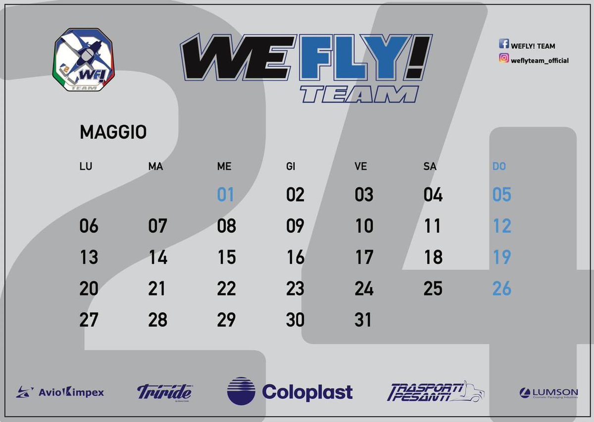 Inauguriamo il mese di maggio con la foto del nostro leader, Alessandro Paleri tratta dal calendario 2024 del WEFLY! TEAM.
.
Buon #primomaggio a tutti.
.
#weflyteam #OsaVolare #DareToFly #WeAreUnstoppable