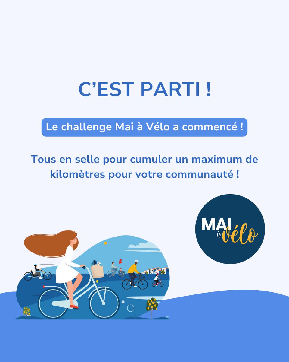 📣 Le challenge Mai à Vélo a commencé ! C’est le moment de faire au maximum vos trajets en vélo, et comme le beau temps s’annonce, pourquoi ne pas faire de belles balades à vélo pour cumuler des kilomètres pour votre communauté ?🚴 Pour quelle(s) communauté(s) pédalez-vous ? ✨