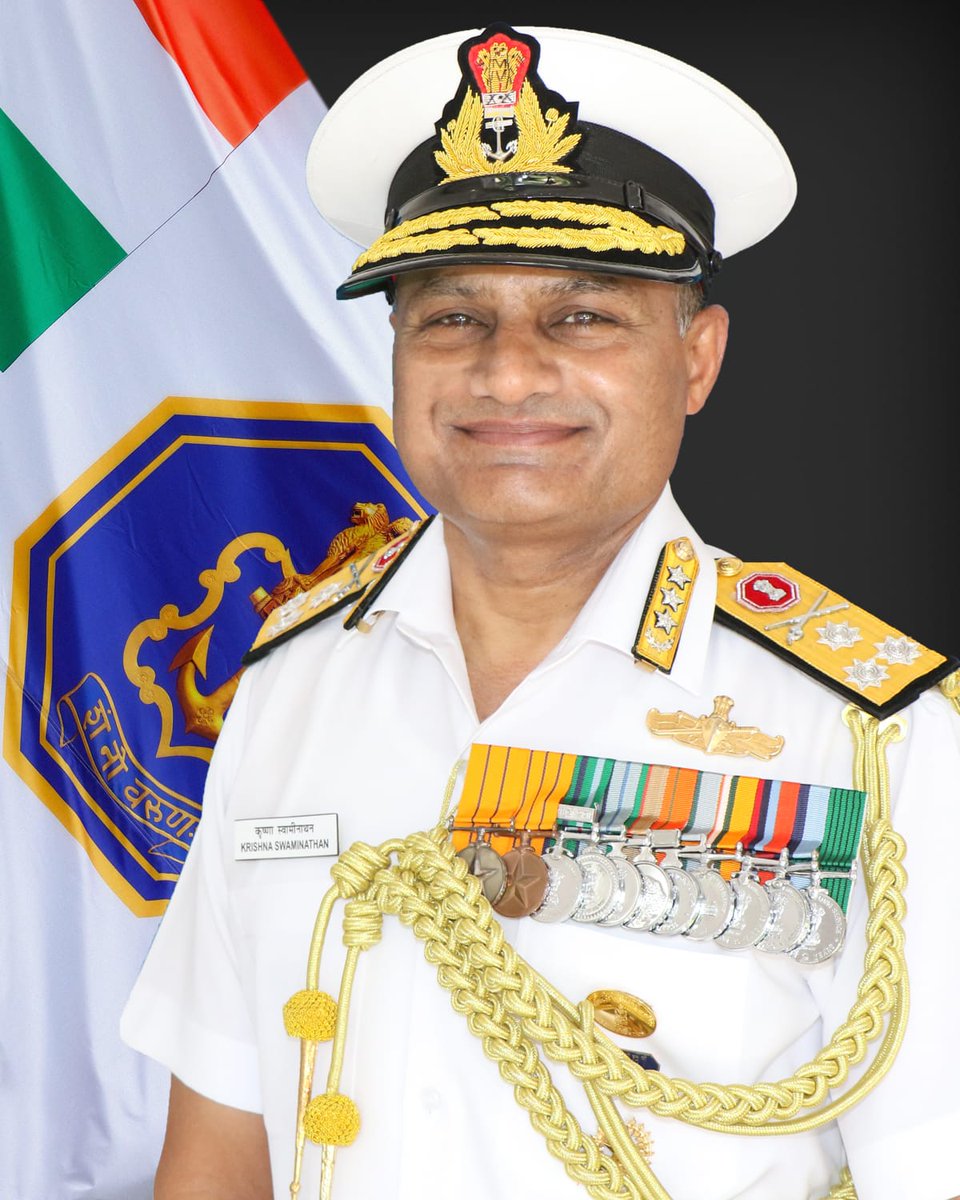 Vice Admiral Krishna Swaminathan AVSM VSM assumes charge as Vice Chief of Naval Staff todate 01May24. Wishing Admiral all the very best always. शं नो वरुणः Sàm no varunāh @BharatShaktiBSI @nitingokhale @StratNewsGlobal @JohnsonOdakkal @skchatts @amitabhprevi @Harpoonleader