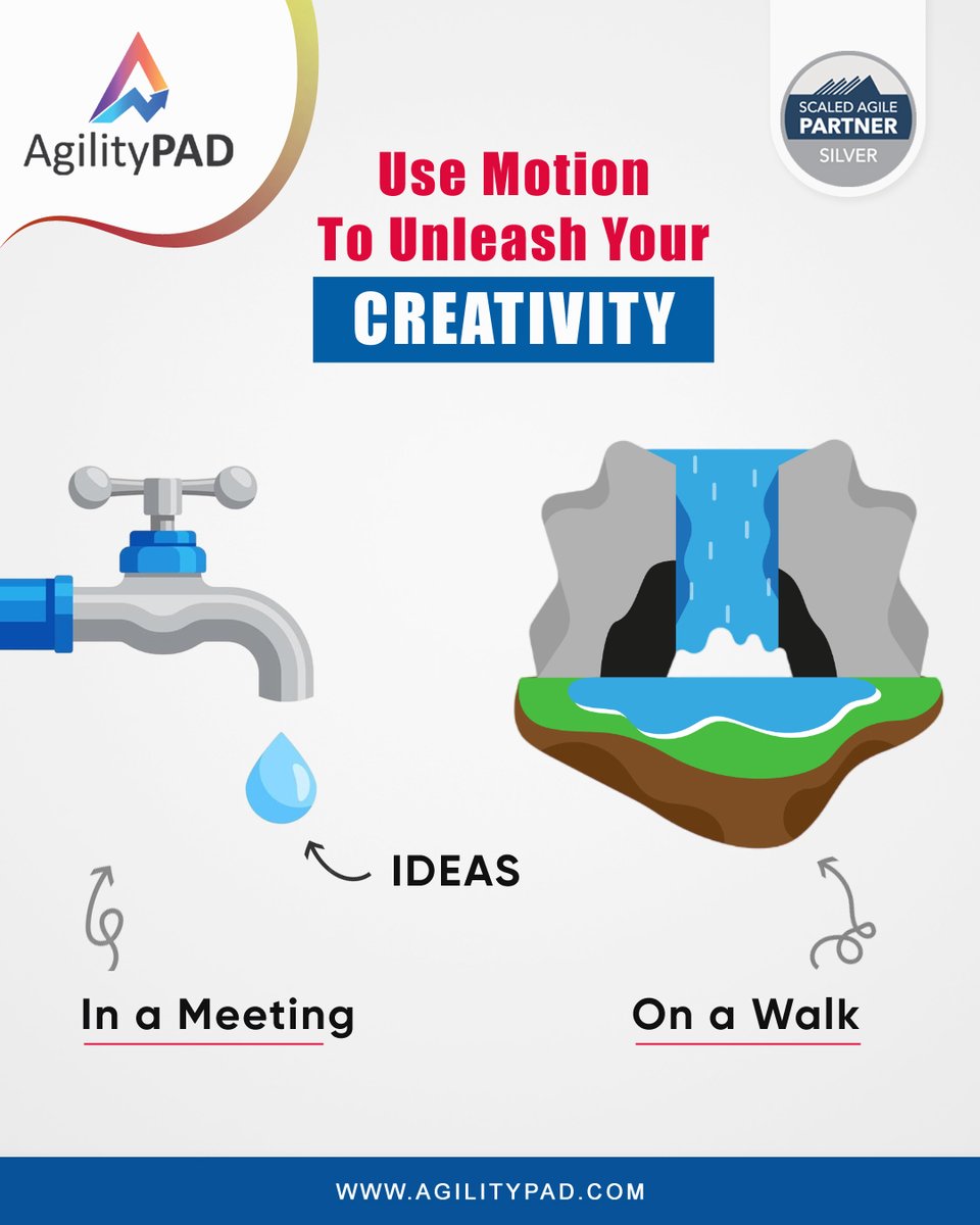 Regularly taking walks aids in generating the best ideas while offering numerous benefits: 🚶 ✅ Reducing stress levels ✅ Enhancing concentration ✅ Increasing brain connectivity agilitypad.com #agilitypad #agile #scrummaster #productowner #projectctmanagement #ideas